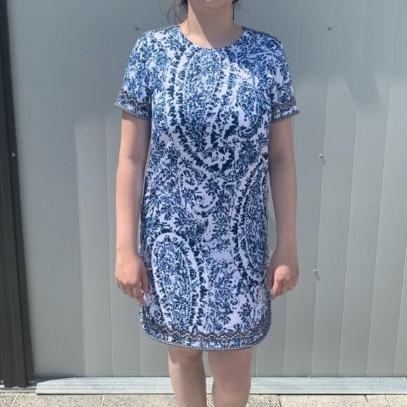 Robert Graham Luana Beaded Printed Aline Tunic Dress - Picture 8 of 8